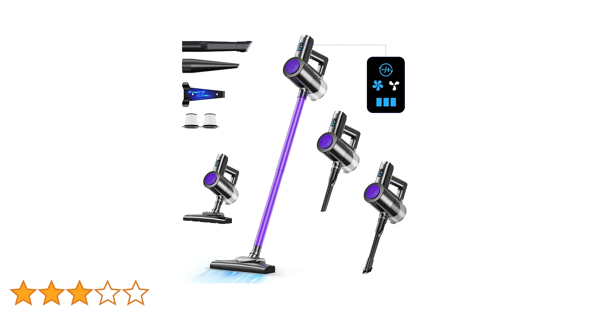 Amazon | 掃除機 コードレス 【26000pa超強力吸引&45分連続稼働